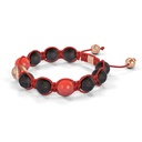 Shamballa Jewels Rose Gold Diamond Coral & Ceramic 10mm Bead Braided Bracelet (Right View)