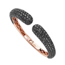 Piranesi Rose Gold Dome Bangle - Black Diamond B2999-BK