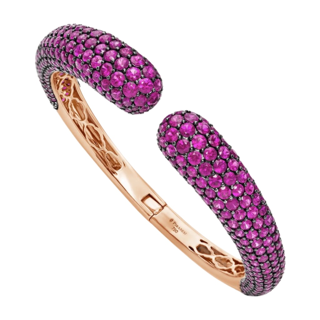 Piranesi Rose Gold Dome Bangle - Pink Sapphire B2999-DP