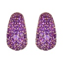 Piranesi Rose Gold Dome Huggie Earring - Amethyst E5406-AM