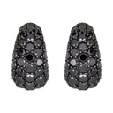 Piranesi Rose Gold Dome Huggie Earring - Black Diamond E5406-BK