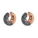 Piranesi Rose Gold Dome Huggie Earring - Black Diamond E5406-BK #2