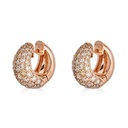 Piranesi Rose Gold Dome Huggie Earring - Champagne Diamond E5406-CD #2
