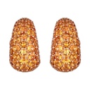 Piranesi Rose Gold Dome Huggie Earring - Orange Sapphire E5406-OR