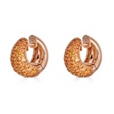 Piranesi Rose Gold Dome Huggie Earring - Orange Sapphire E5406-OR #2