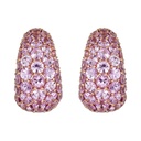Piranesi Rose Gold Dome Huggie Earring - Pink Sapphire E5406-P