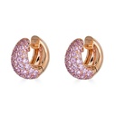 Piranesi Rose Gold Dome Huggie Earring - Pink Sapphire E5406-P #2