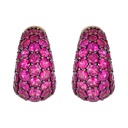 Piranesi Rose Gold Dome Huggie Earring - Pink Sapphire E5406-DP