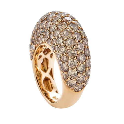 Piranesi Rose Gold Dome Ring - Champagne Diamond #2