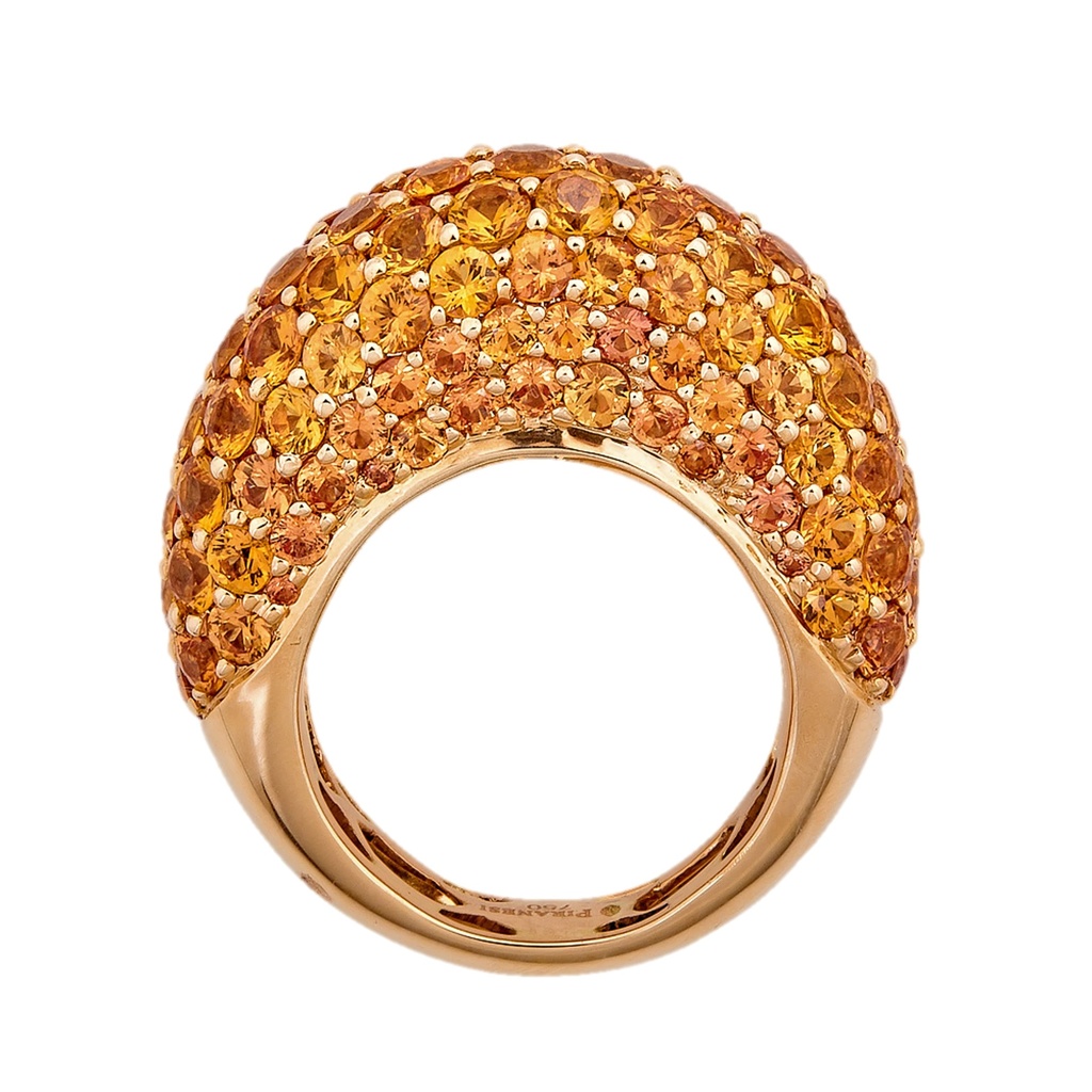 Piranesi Rose Gold Dome Ring - Orange Sapphire
