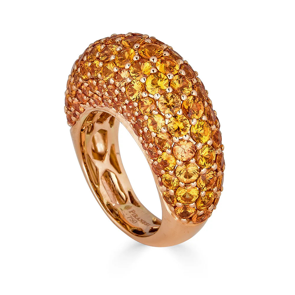 Piranesi Rose Gold Dome Ring - Orange Sapphire #2