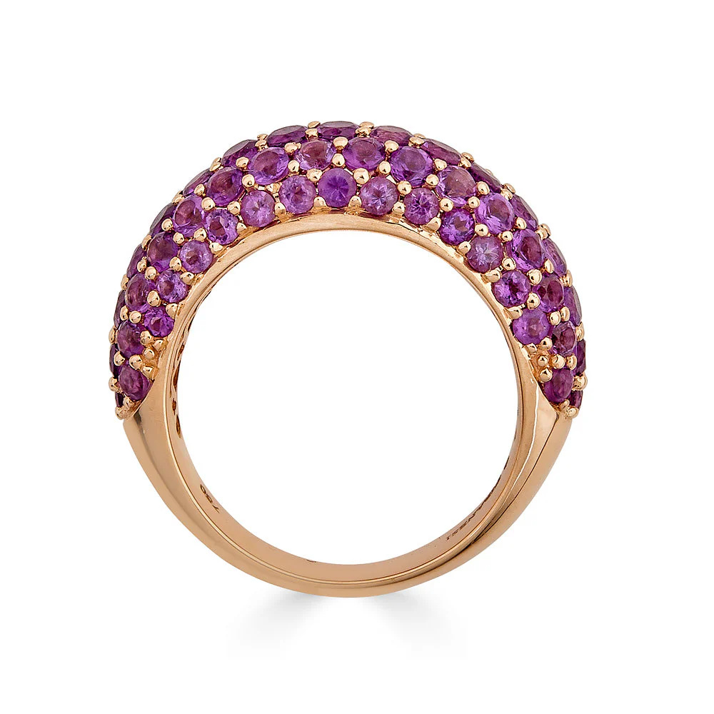 Piranesi Rose Gold Dome Small Ring - Amethyst #2