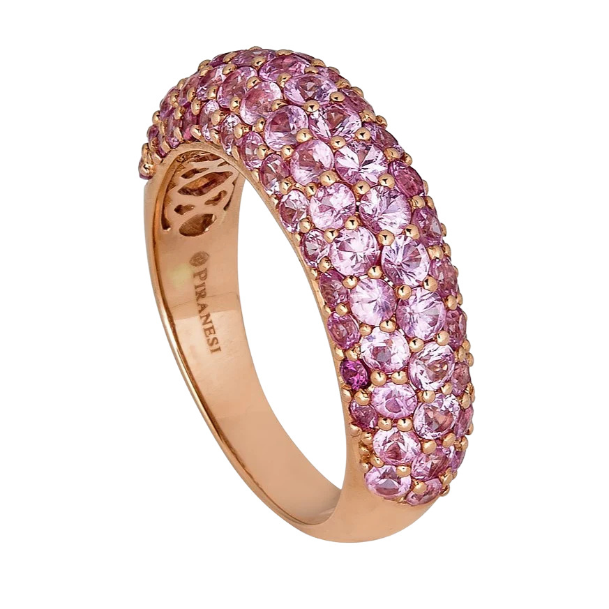 Piranesi Rose Gold Dome Small Ring - Pink Sapphire
