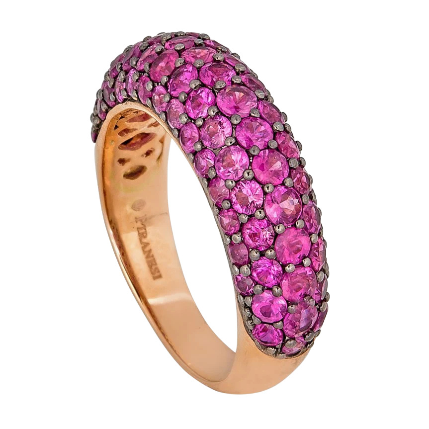 Piranesi Rose Gold Dome Small Ring - Pink Sapphire