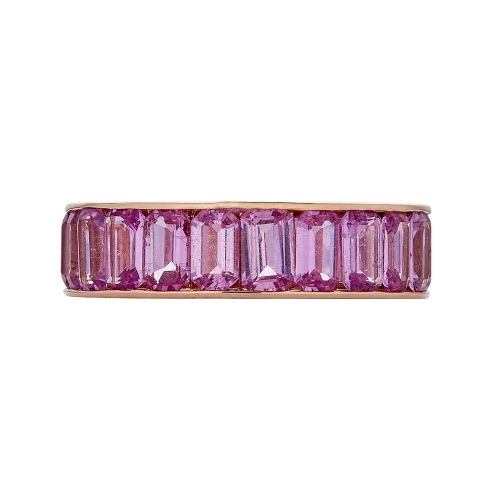 Piranesi Rose Gold Eternity Channel Set Band - Pink Sapphire