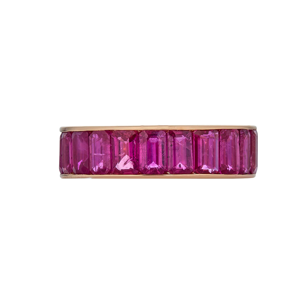 Piranesi Rose Gold Eternity Channel Set Band - Pink Sapphire