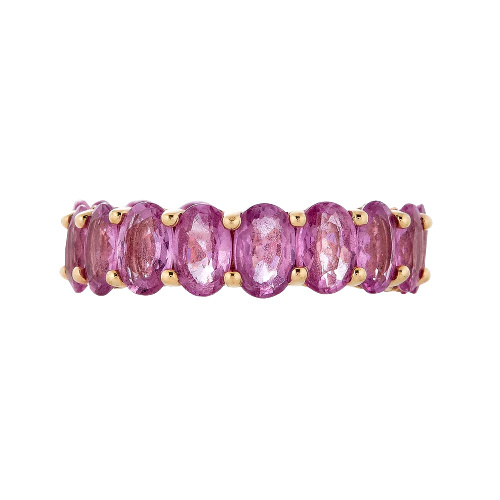 Piranesi Rose Gold Eternity Oval Band - Pink Sapphire