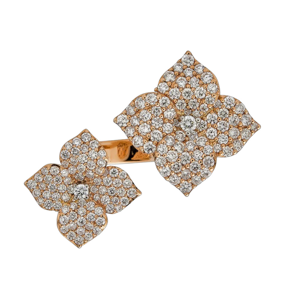 Piranesi Rose Gold Fiore Double Flower Ring