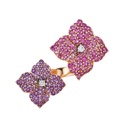 Piranesi Rose Gold Fiore Double Flower Ring - Pink Sapphire