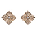 Piranesi Rose Gold Fiore Large Flower Earrings - Champagne Diamond E4673-CD/RG