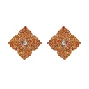 Piranesi Rose Gold Fiore Large Flower Earrings - Orange Sapphire E4673-OR/RG