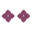 Piranesi Rose Gold Fiore Large Flower Earrings - Pink Sapphire E4673-DP/BRG