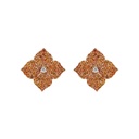 Piranesi Rose Gold Fiore Small Flower Earrings - Orange Sapphire E4514-OR/RG
