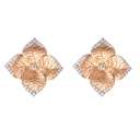 Piranesi Rose Gold Oro Fiore Large Flower Earrings With Diamonds E5180WD-RG
