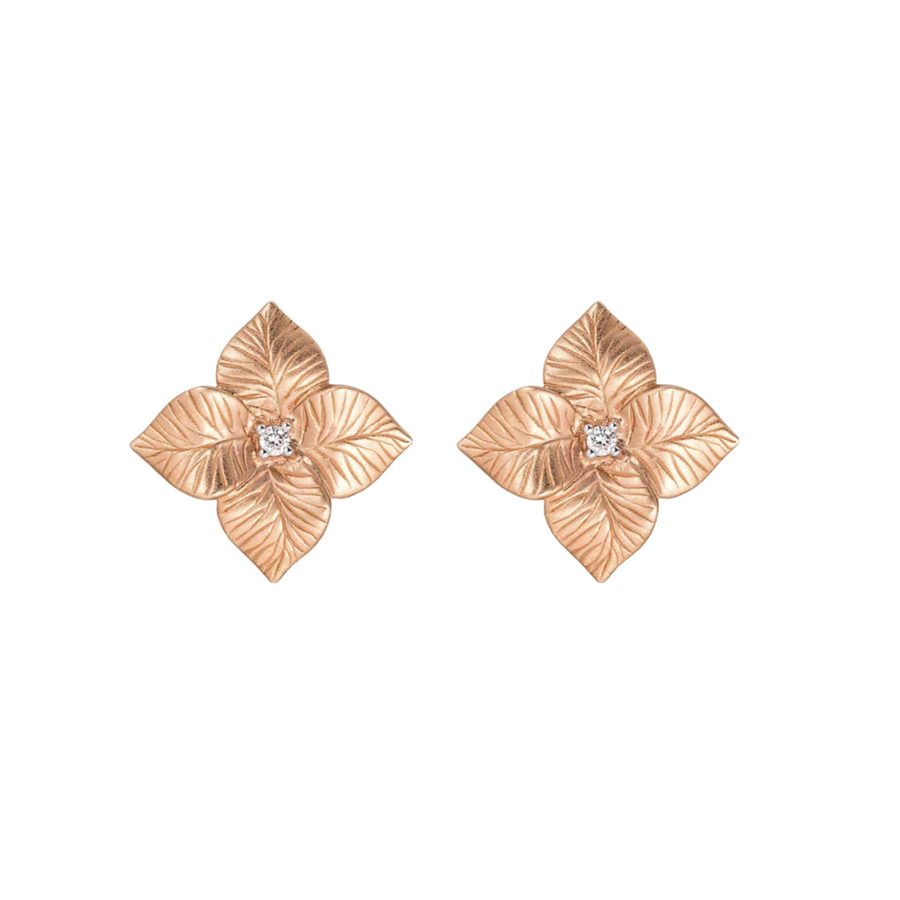 Piranesi Rose Gold Oro Fiore Small Flower Earrings E5181-RG