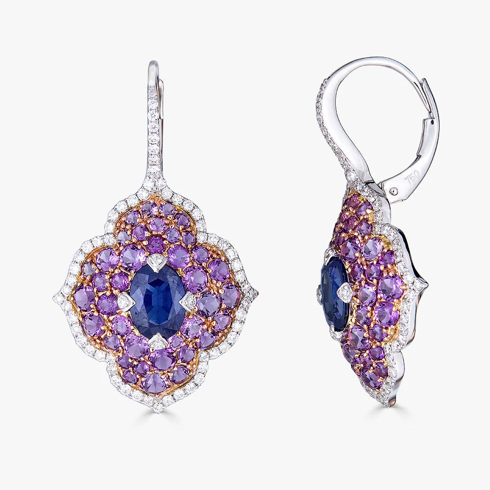Piranesi Rose Gold Pasha Drop Earrings - Amethyst E5132BOVAM-RWG #2