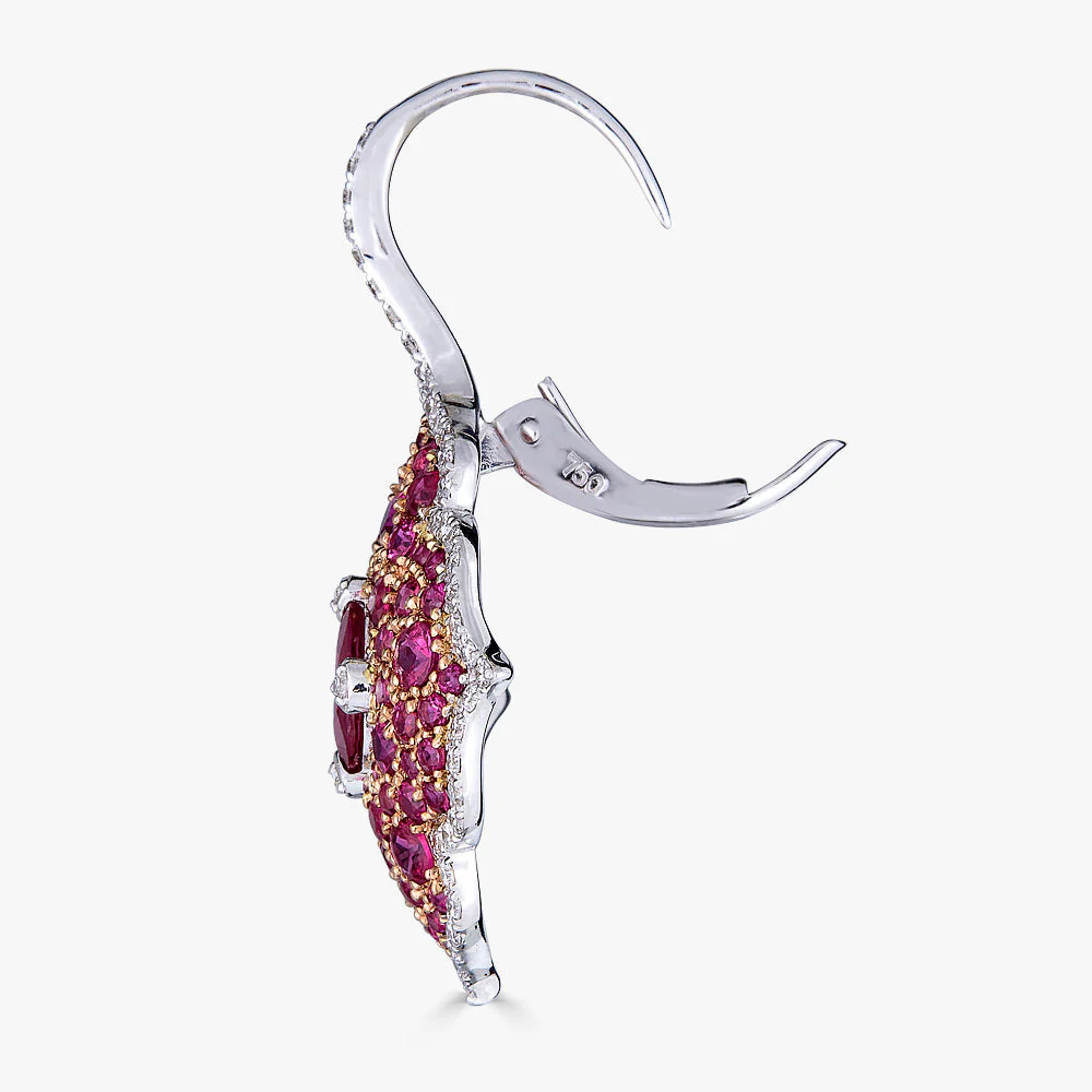 Piranesi Rose Gold Pasha Drop Earrings - Ruby E5132ROV-RWG #4