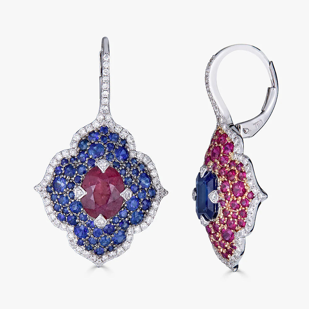 Piranesi Rose Gold Pasha Drop Earrings - Ruby E5132ROVBEC-WRBG #2