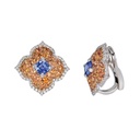 Piranesi Rose Gold Pasha Stud Earrings - Orange Sapphire E5136BCUOR-WRG