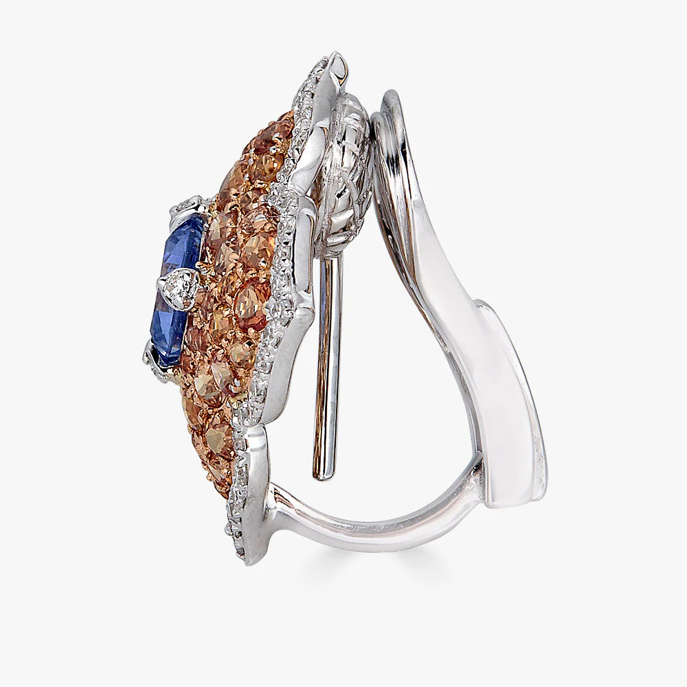 Piranesi Rose Gold Pasha Stud Earrings - Orange Sapphire E5136BCUOR-WRG #2