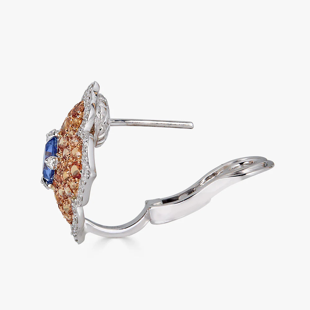 Piranesi Rose Gold Pasha Stud Earrings - Orange Sapphire E5136BCUOR-WRG #3