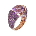 Piranesi Rose Gold Pietra Bridge Ring - Amethyst