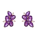 Piranesi Rose Gold Pietra Cluster Earrings - Amethyst E4697