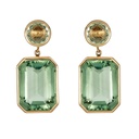 Piranesi Rose Gold Pietra Drop Earrings - Green Amethyst E4634-GRAM