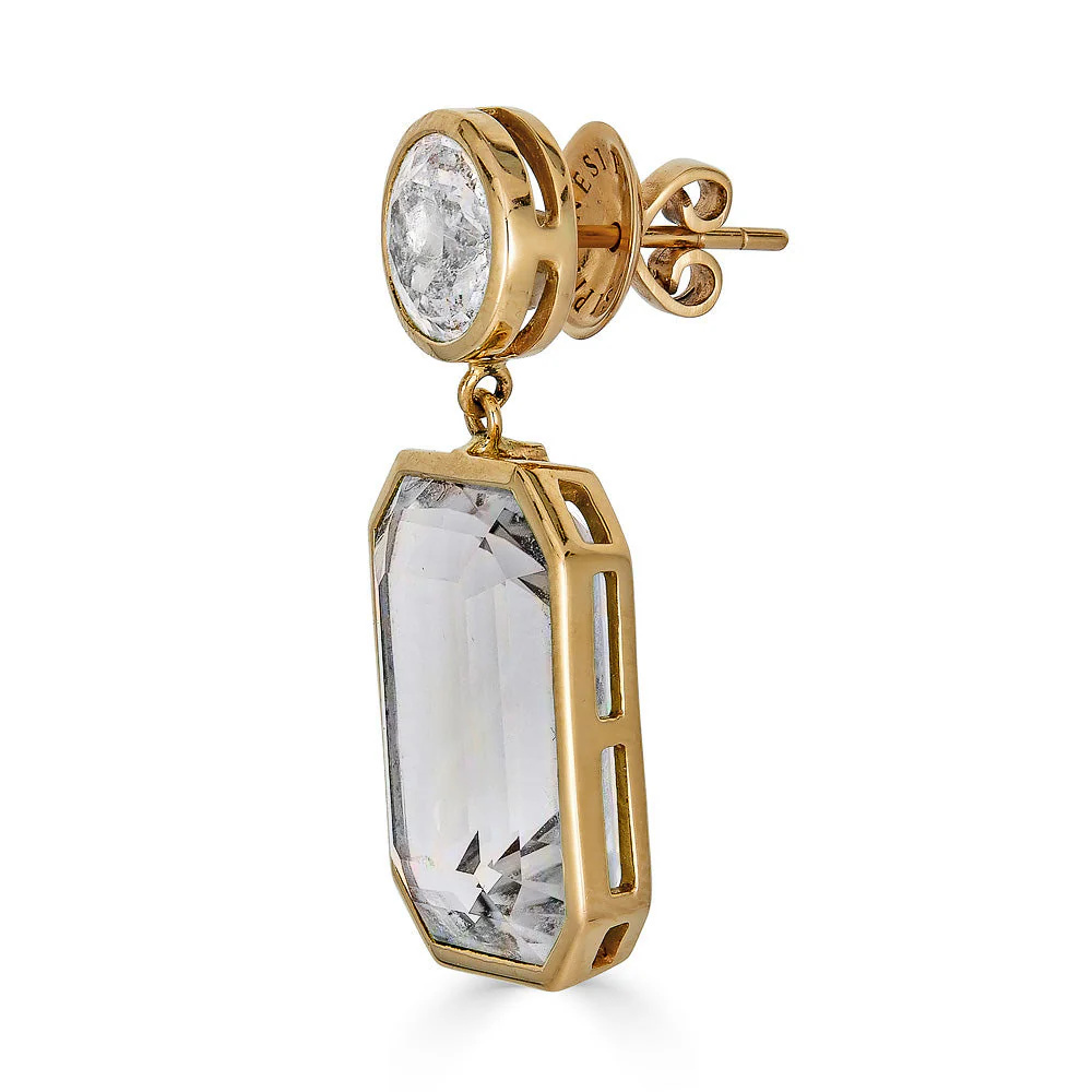 Piranesi Rose Gold Pietra Drop Earrings - White Topaz E4634-WT #2