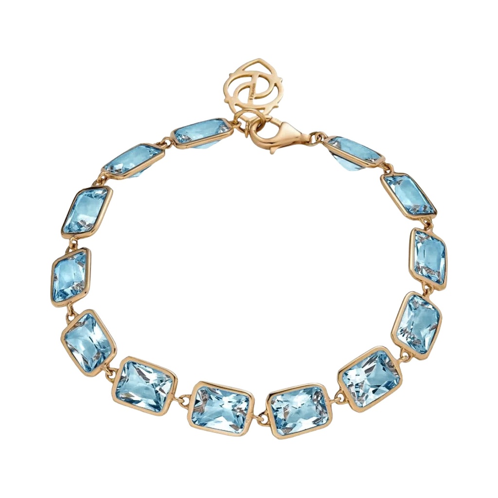 Piranesi Rose Gold Pietra Emerald Cut Bracelet - Blue Topaz B4573-BT