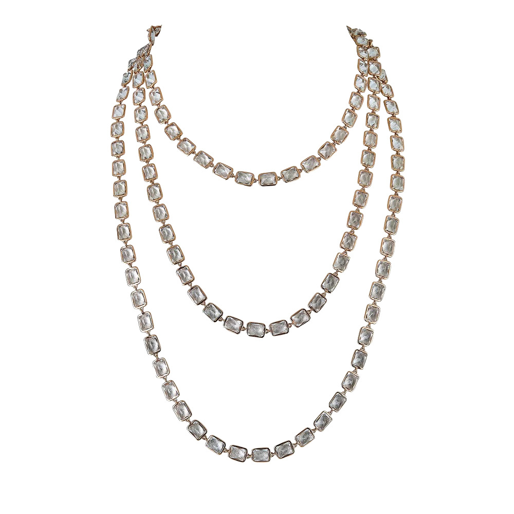 Piranesi Rose Gold Pietra Emerald Cut Chain Necklace N5999-WT72