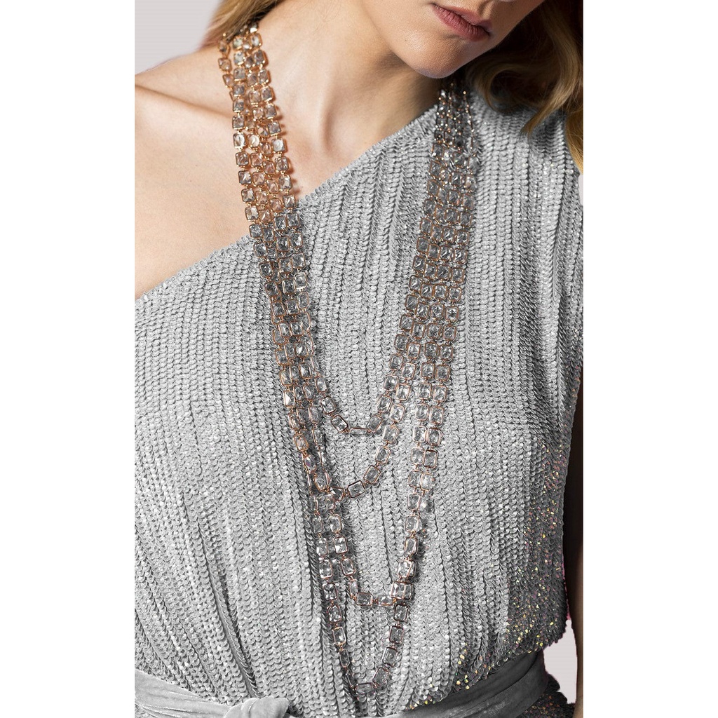 Piranesi Rose Gold Pietra Emerald Cut Chain Necklace - Blue Topaz N5999-BT72 #3