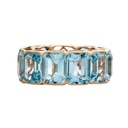 Piranesi Rose Gold Pietra Emerald Cut Eternity Band - Blue Topaz