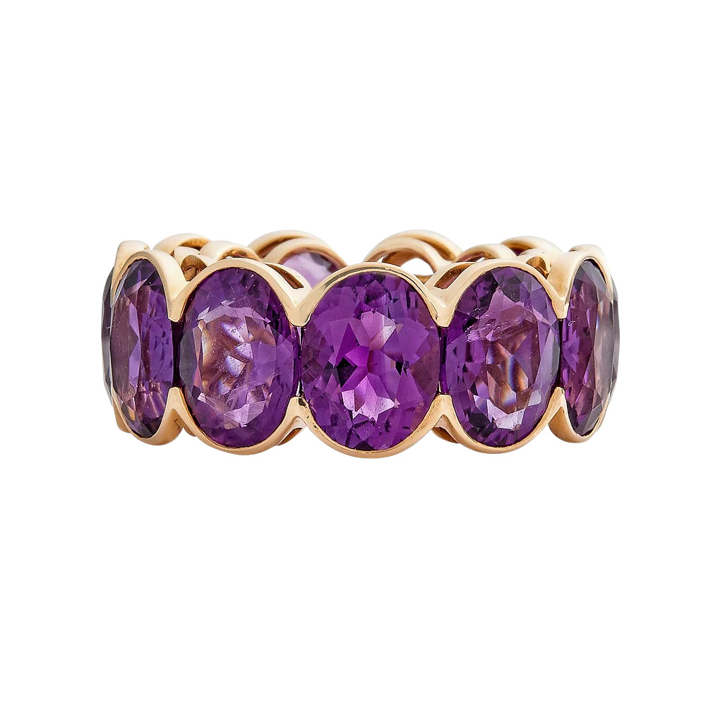 Piranesi Rose Gold Pietra Oval Eternity Band - Amethyst