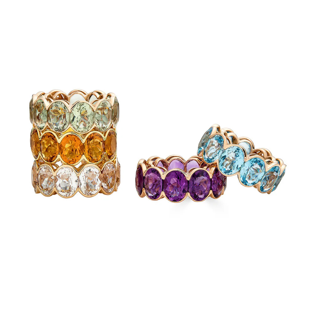 Piranesi Rose Gold Pietra Oval Eternity Band - Amethyst #2
