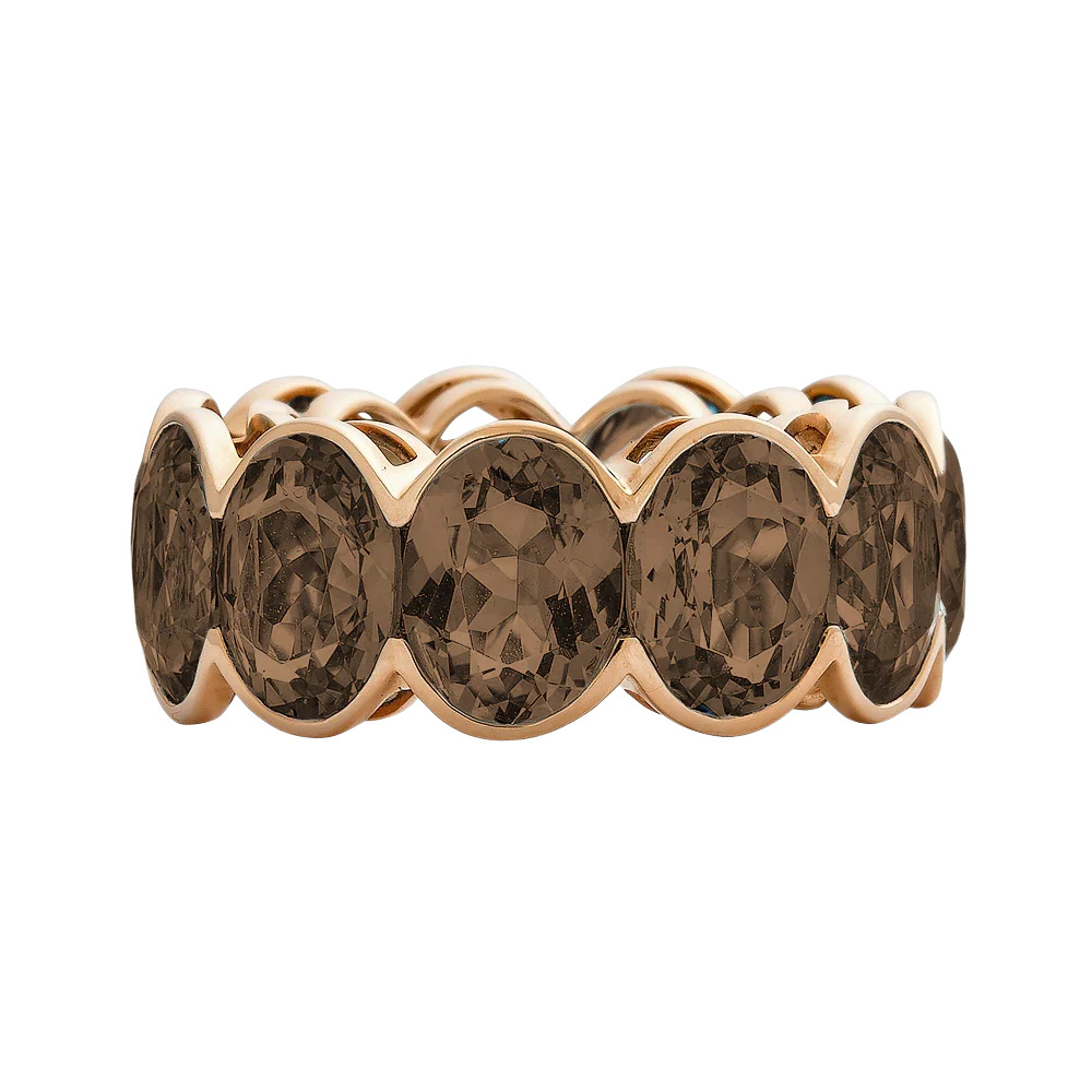 Piranesi Rose Gold Pietra Oval Eternity Band - Smokey Quartz