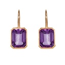 Piranesi Rose Gold Pietra Single Drop Earrings - Amethyst E5350-AM