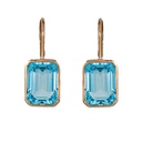 Piranesi Rose Gold Pietra Single Drop Earrings - Blue Topaz E5350-BT