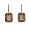 Piranesi Rose Gold Pietra Single Drop Earrings - Smokey Quartz E5350-SM