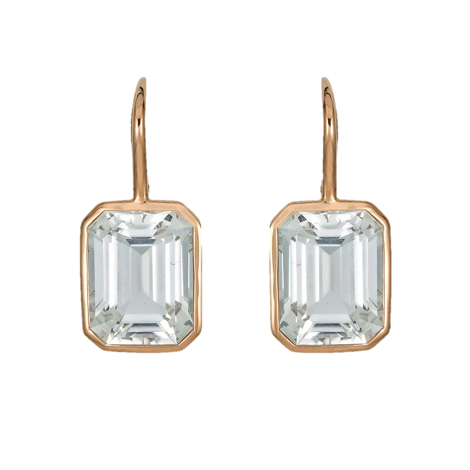 Piranesi Rose Gold Pietra Single Drop Earrings - White Topaz E5350-WT